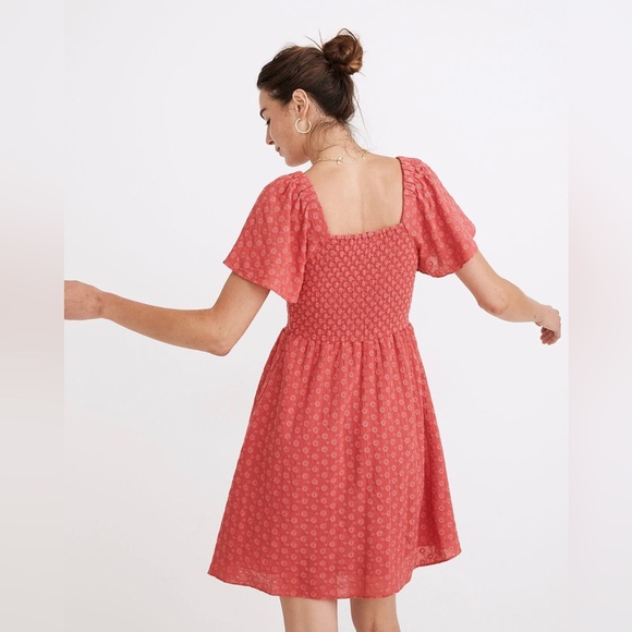 Madewell Lucie Smoked Eyelet Mini Dress size M - Picture 3 of 6